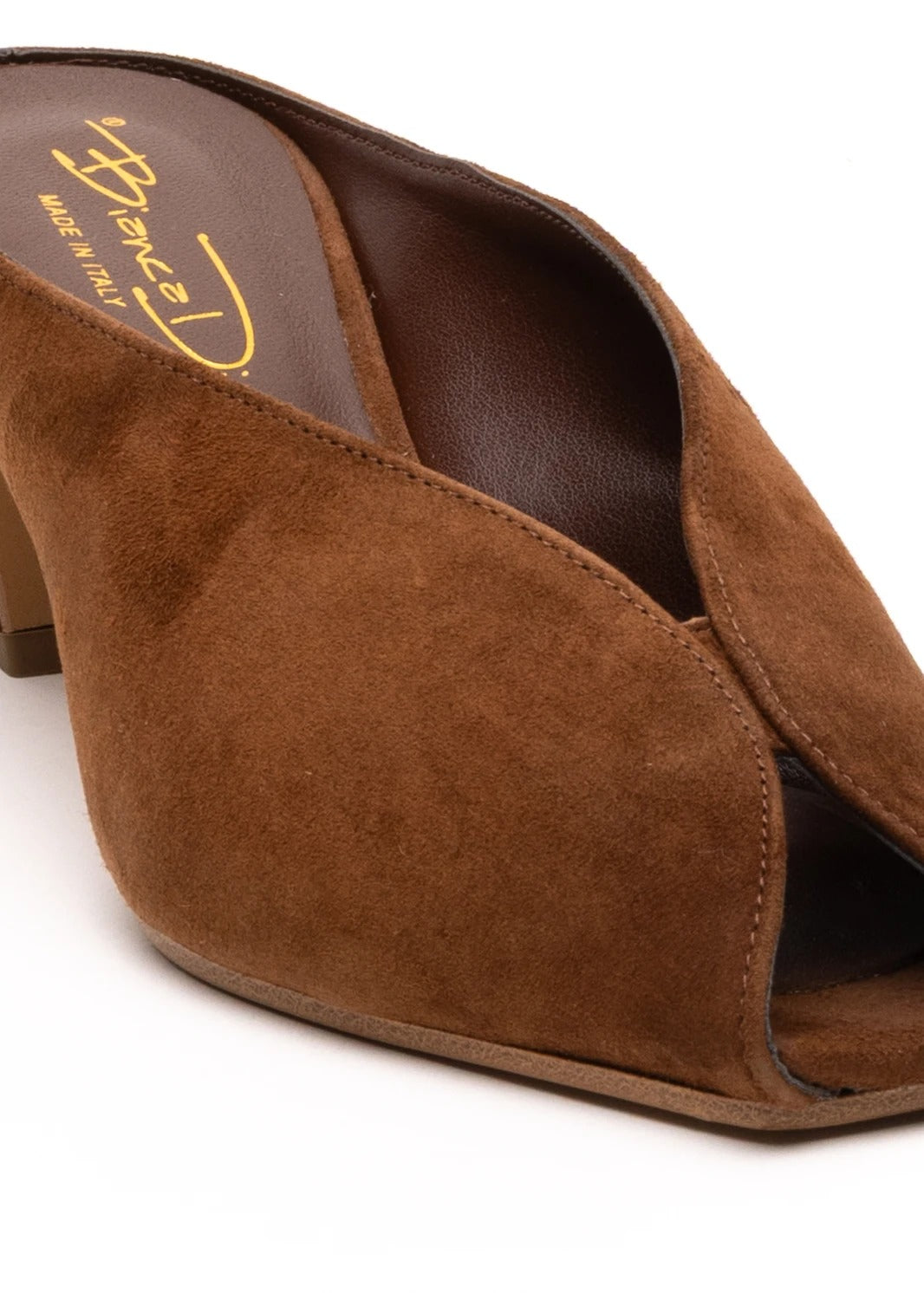 Bianca D S866 sabot choco pelle scamosciata tacco 6