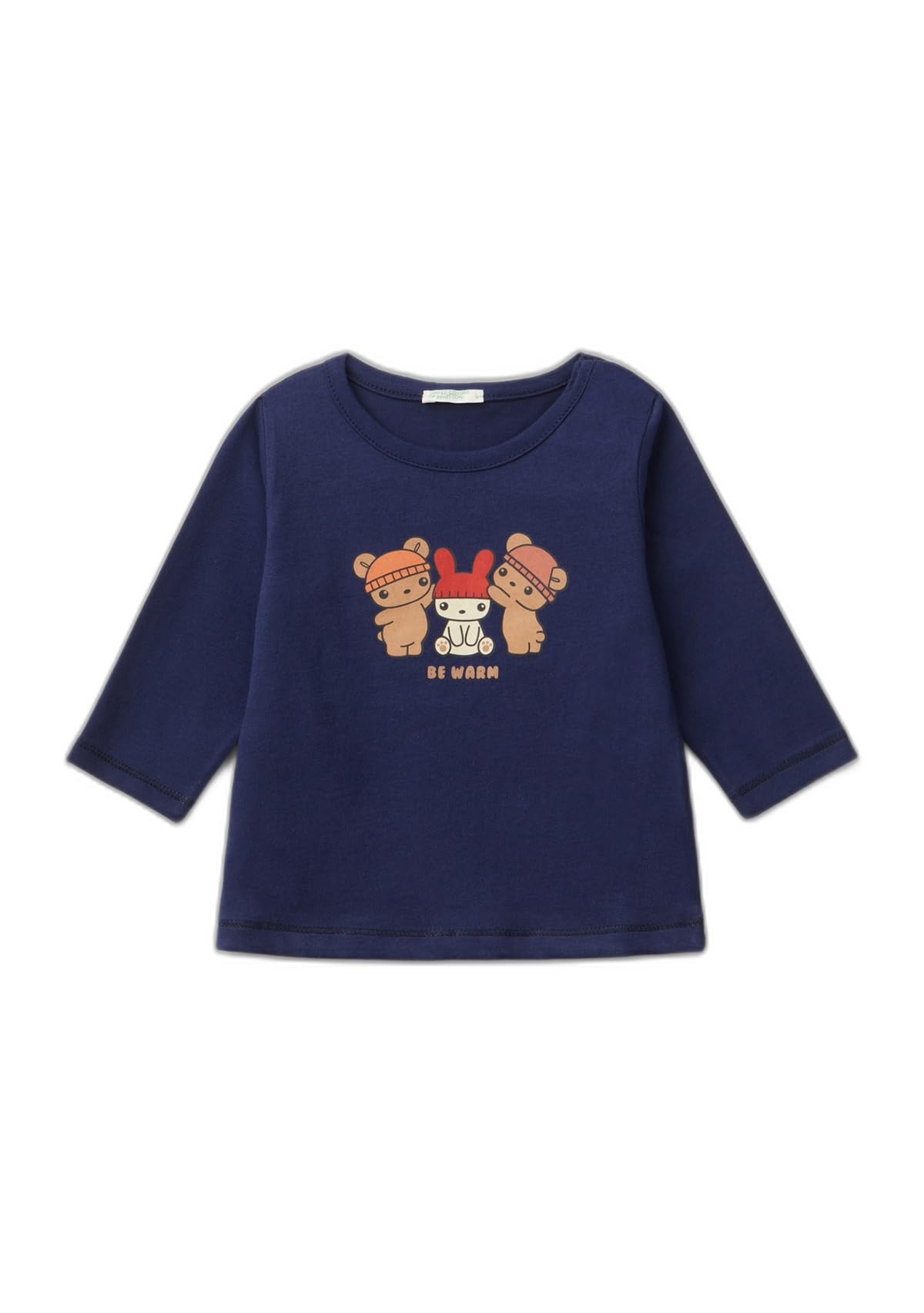 Benetton 3ATNA105L t-shirt manica lunga blu 74