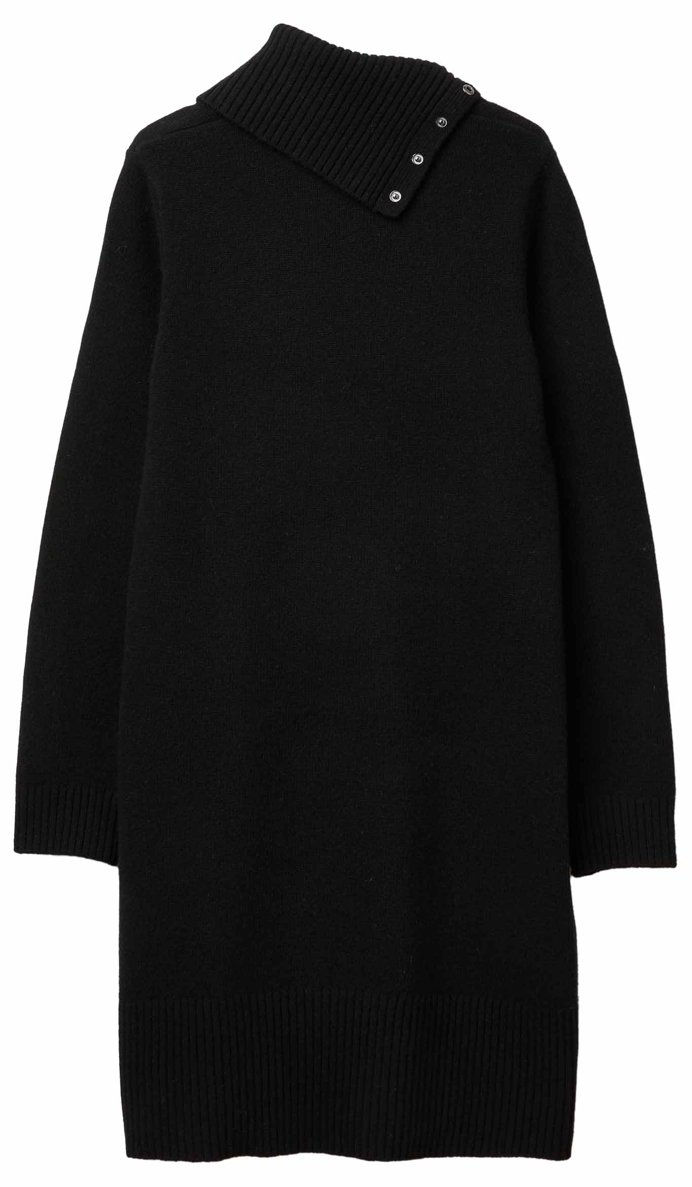 Benetton 1444dv02f vestito donna nero ginocchio svasato