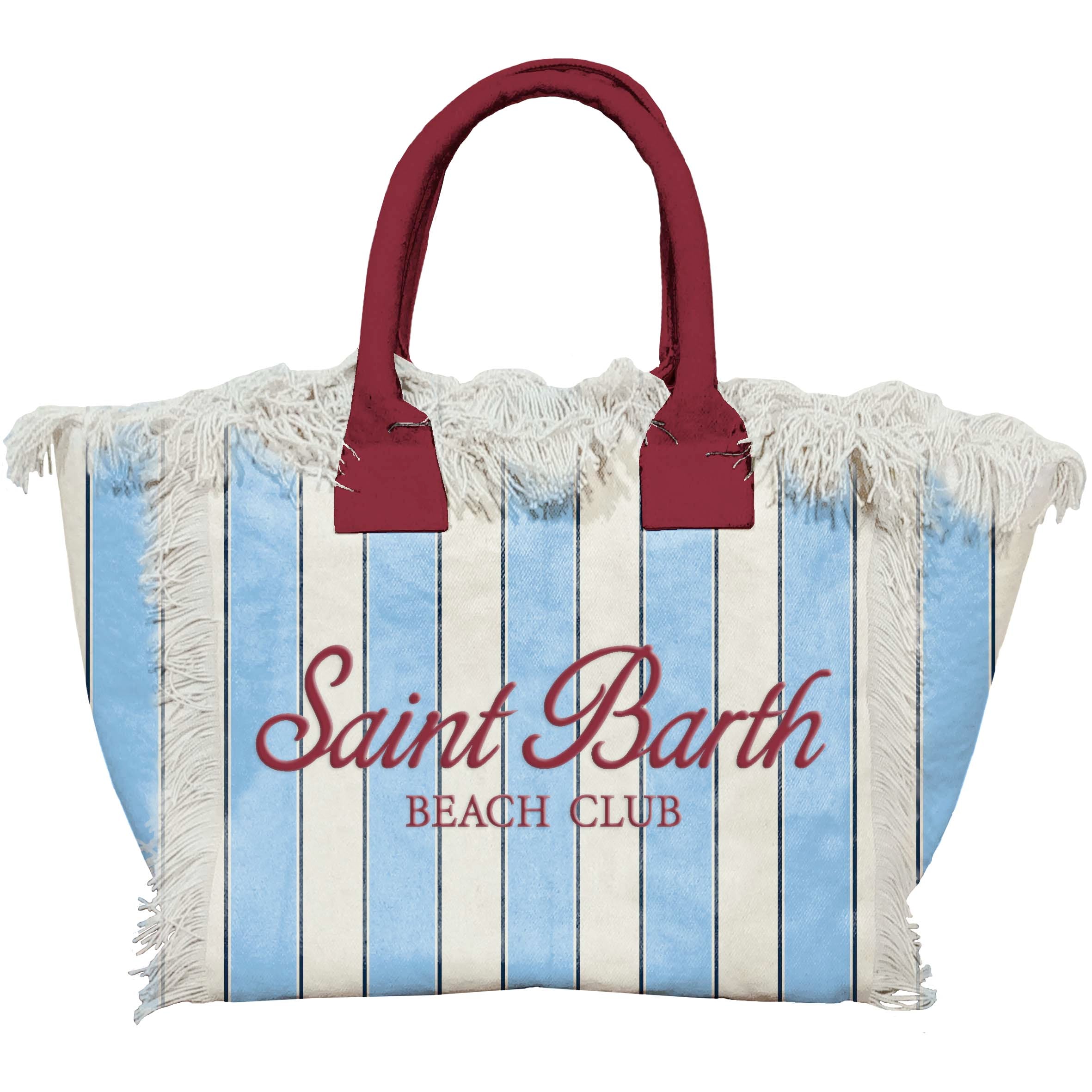 MC2 Saint Barth Vanity Borsa Mare Righe Azzurro Bordeaux