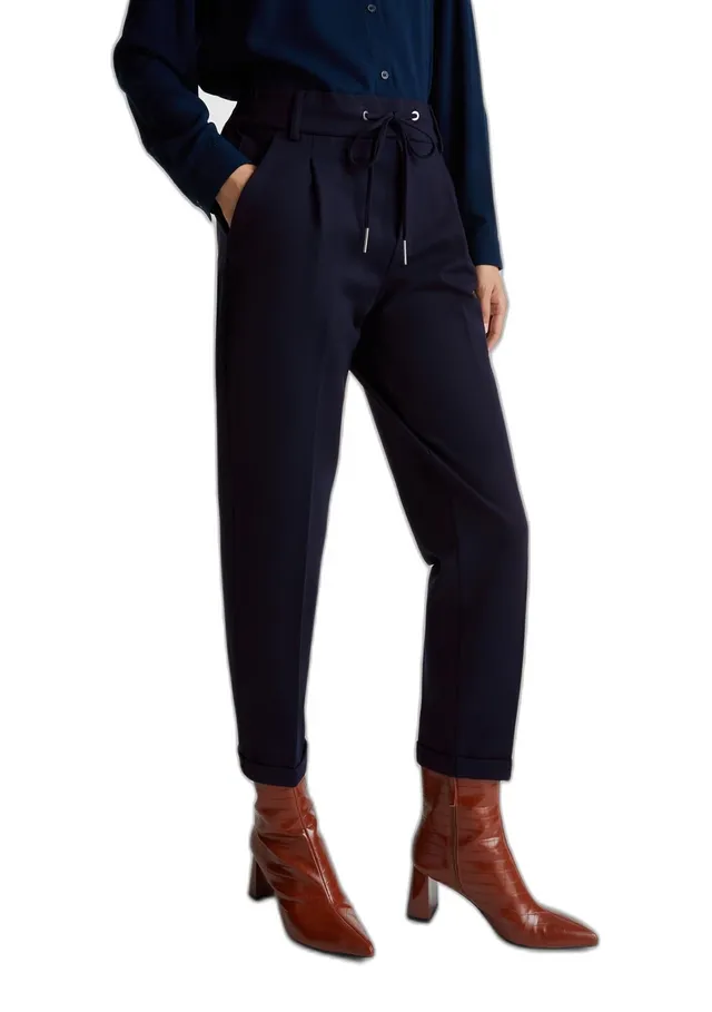 Benetton Pantaloni Donna jogger viscosa Blu Notte 016