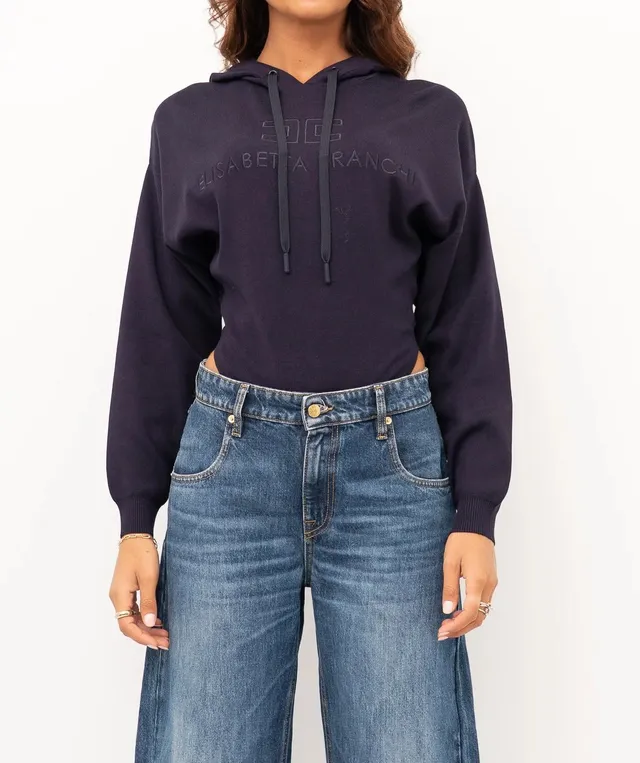 Elisabetta Franchi BK87S66E2 body blu notte cappuccio