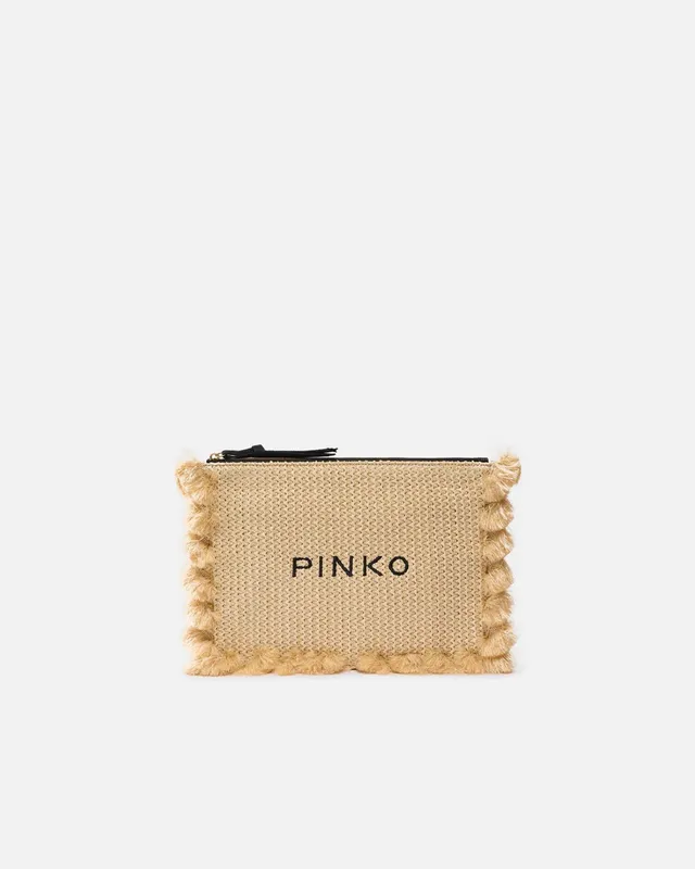 Pinko 106718 A39Y Borsa Donna Beige Flat Raffia 31x21 cm
