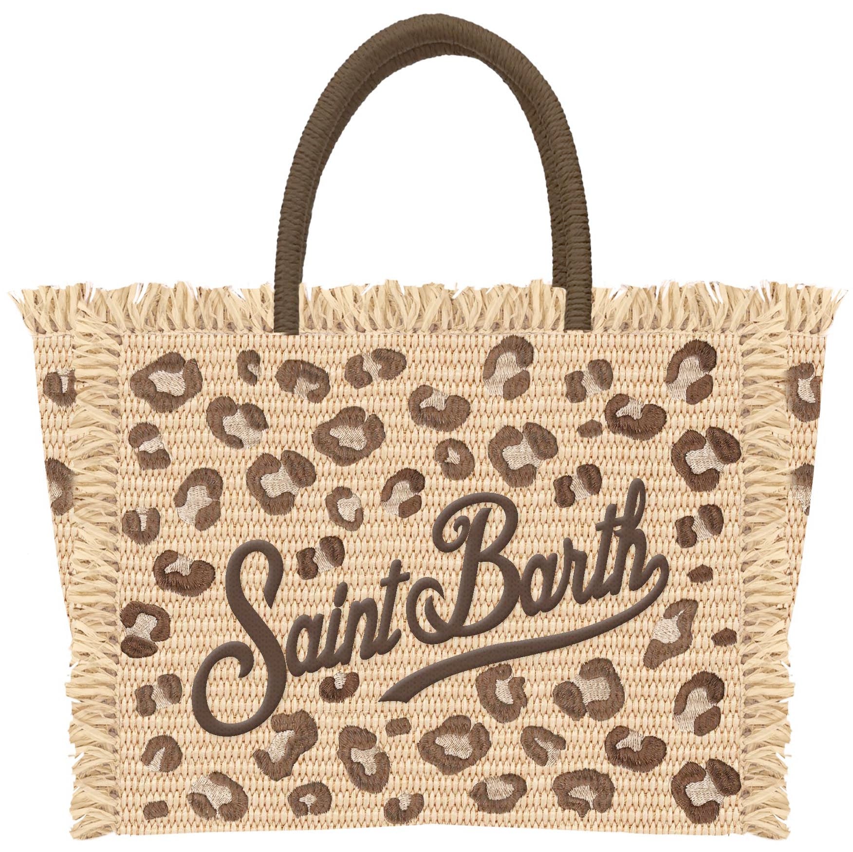 MC2 Saint Barth Vanity Straw Borsa Leopard Beige Paglia