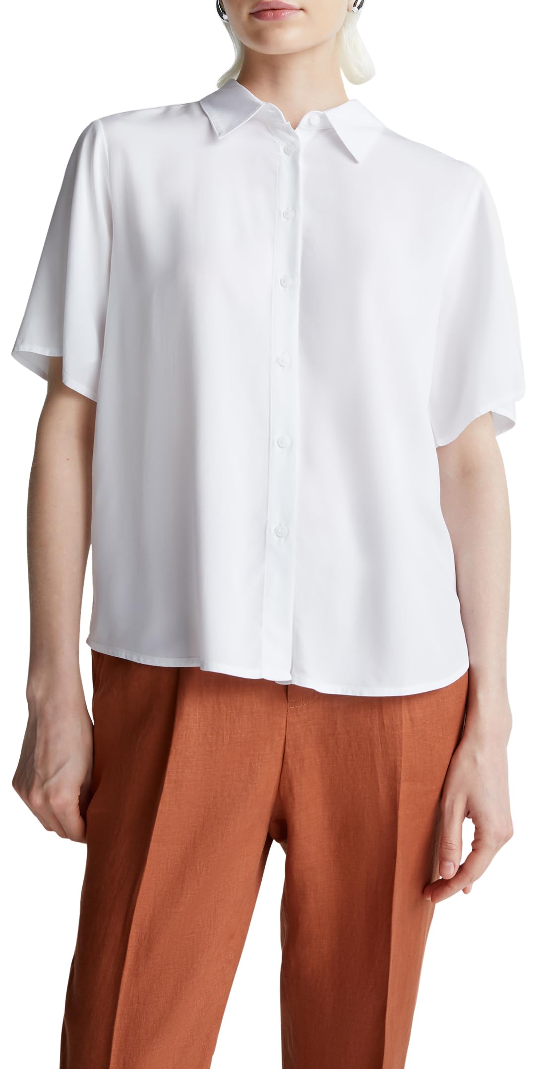 United Colors of Benetton 5WPWDQ0B1 Camicia Donna Bianco XXS