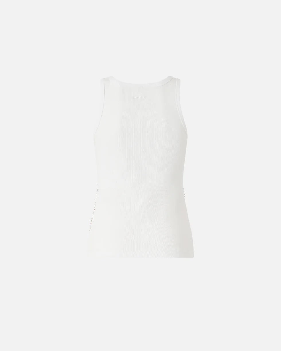 Pinko Cecily 106265 A334 canotta bianco righe strass