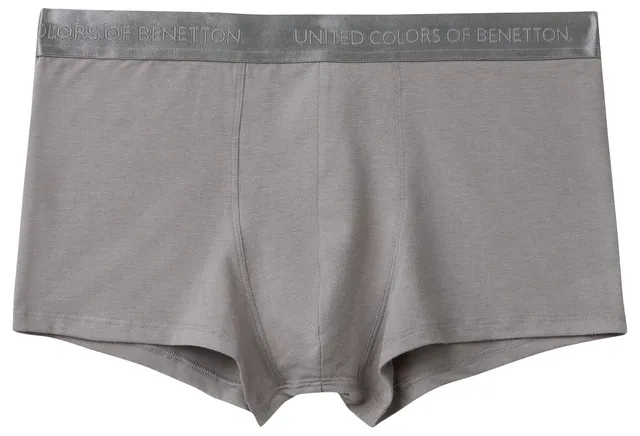 Benetton 3xkp2x00x boxer uomo L jersey stretch nero