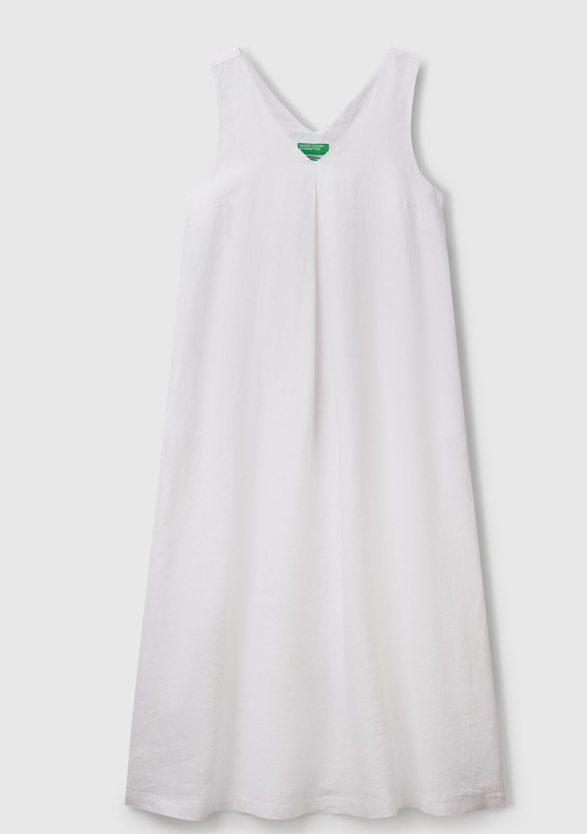 Benetton 4aghdv07c Vestito Donna Linea A Bianco Ottico 101