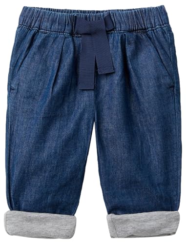 Benetton Pantaloni Neonato Denim Chambray Taglia 56 Tasche