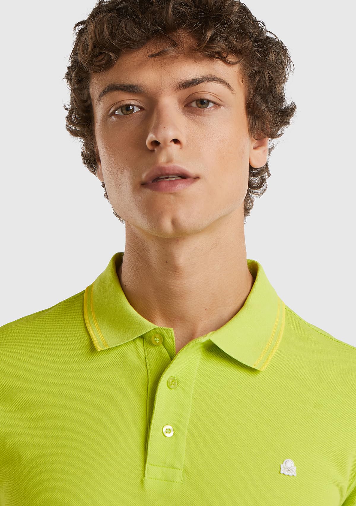 Benetton 3089U301S polo uomo verde regular manica corta
