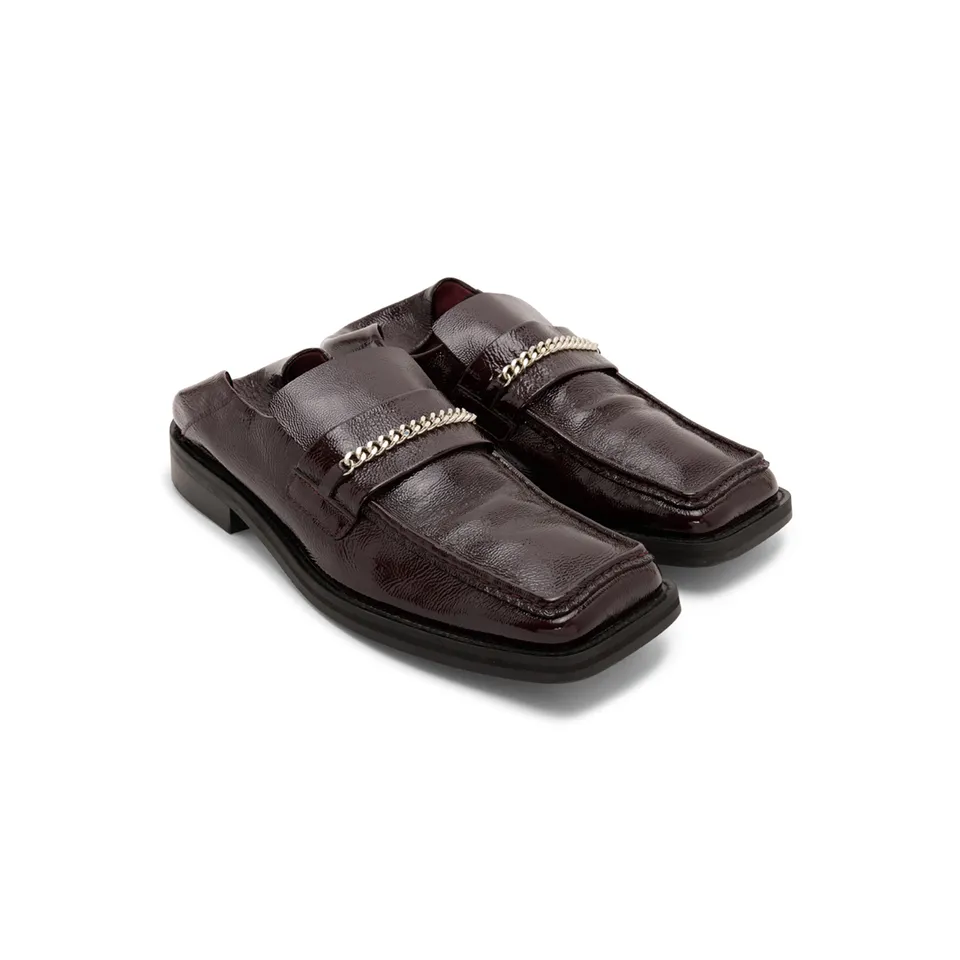 Martine Rose Fold Back Square Toe mocassini rosso oxblood