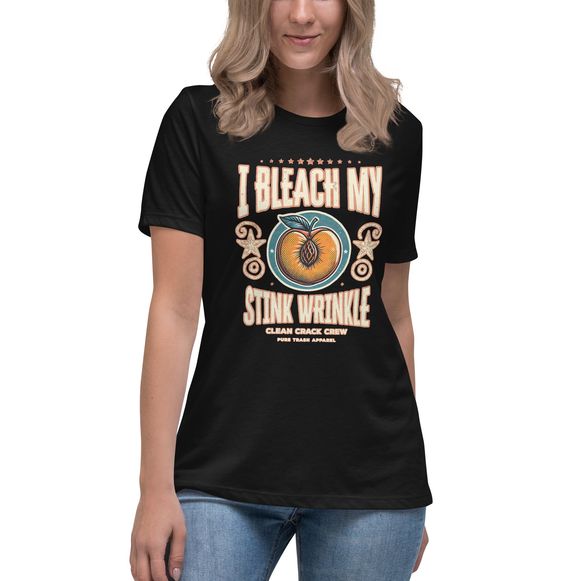 Pure Trash I Bleach My Stink Wrinkle t-shirt donna navy