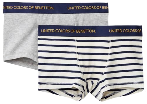 Benetton 3q4c0x018 boxer bimbo set 2 pezzi righe 90