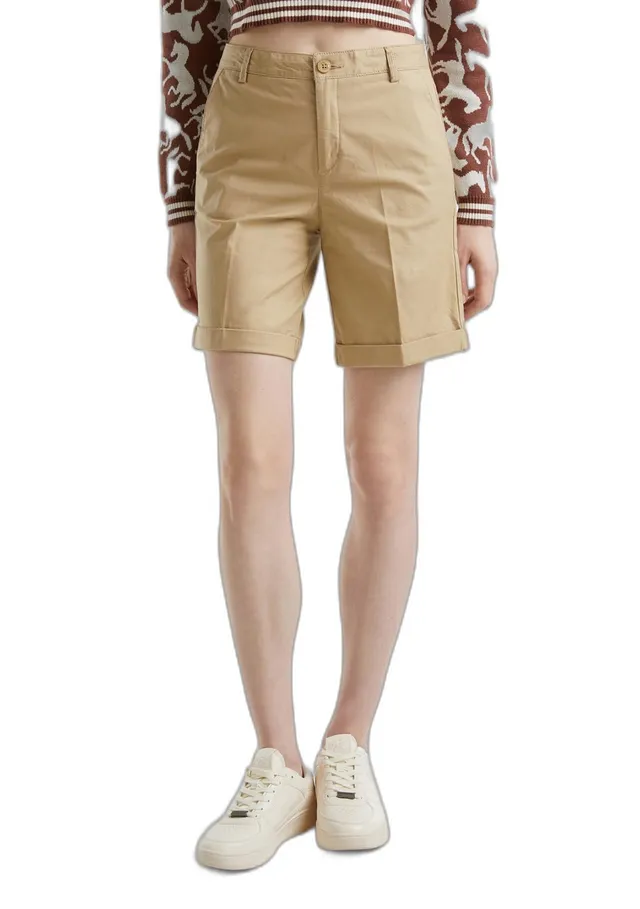 Benetton Bermuda Donna Beige 393 Tg 36 Cotone Stretch