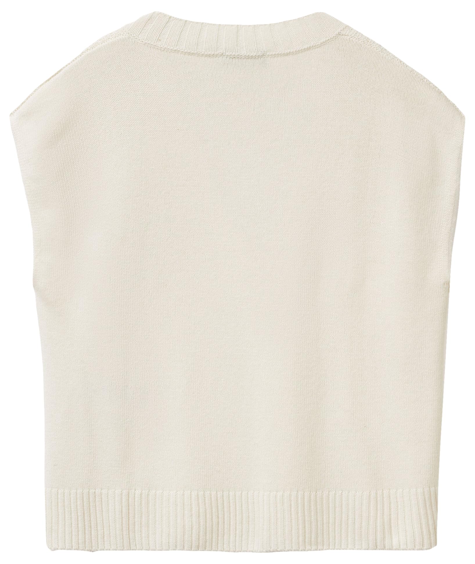 Benetton 126wd4033 gilet scollo V morbido beige