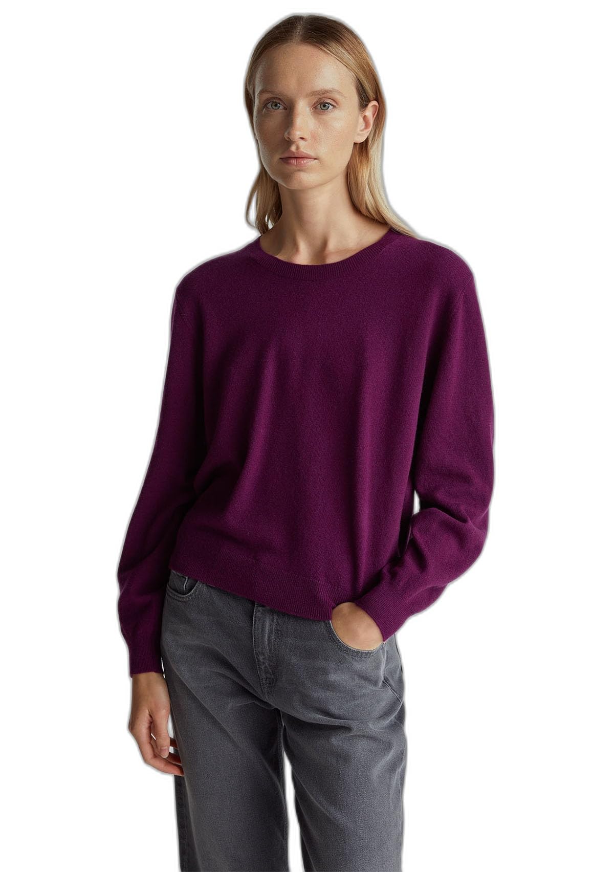 Benetton Maglieria 1002d10bg Maglia Donna Viola