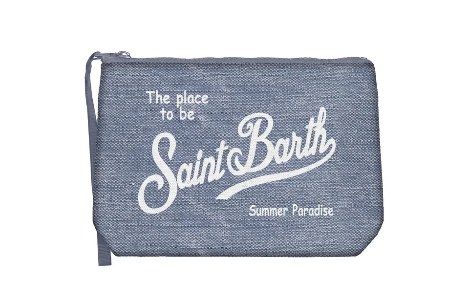 MC2 Saint Barth Aline Linen pochette lino denim