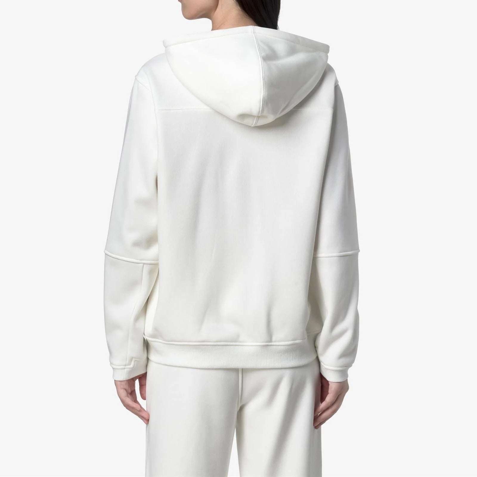 K-Way Prosper K4147LW felpa bianca zip cappuccio