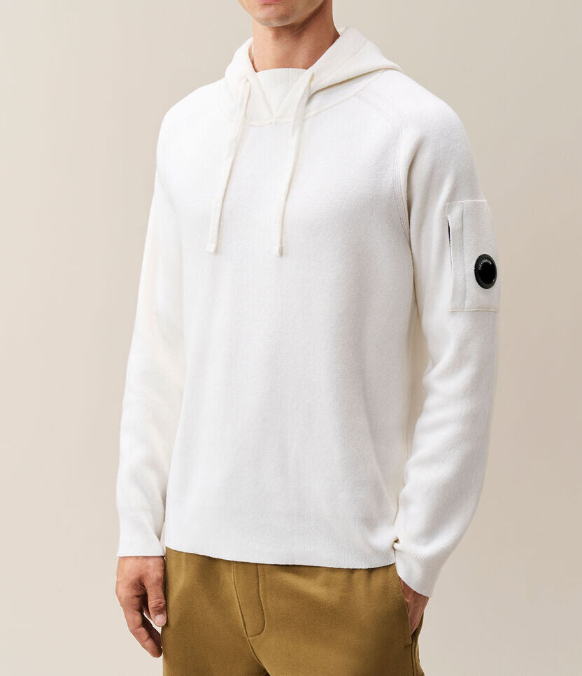 C.P. Company 21CMKN098A Felpa Uomo Bianca Gauze White Lana