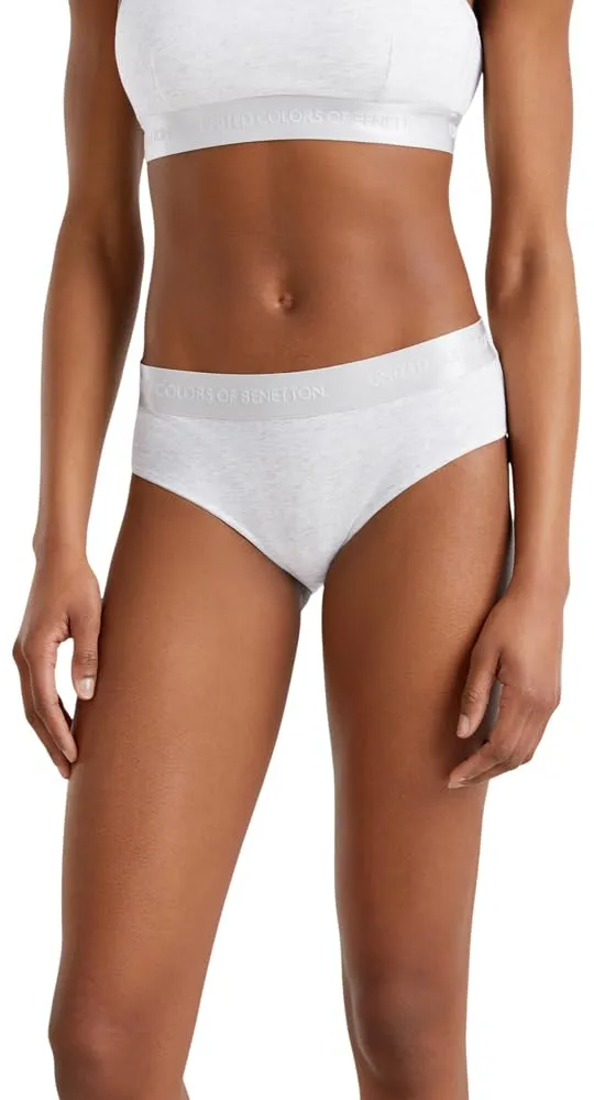 Benetton Slip Fianco Alto Donna Cotone Organico Elastico Logo