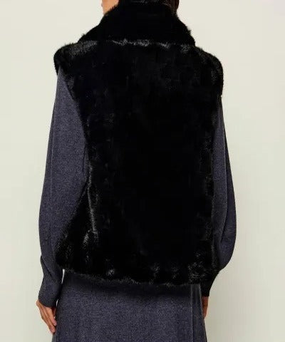 Pinko Glossina 106939A3C5 gilet nero ecopelliccia