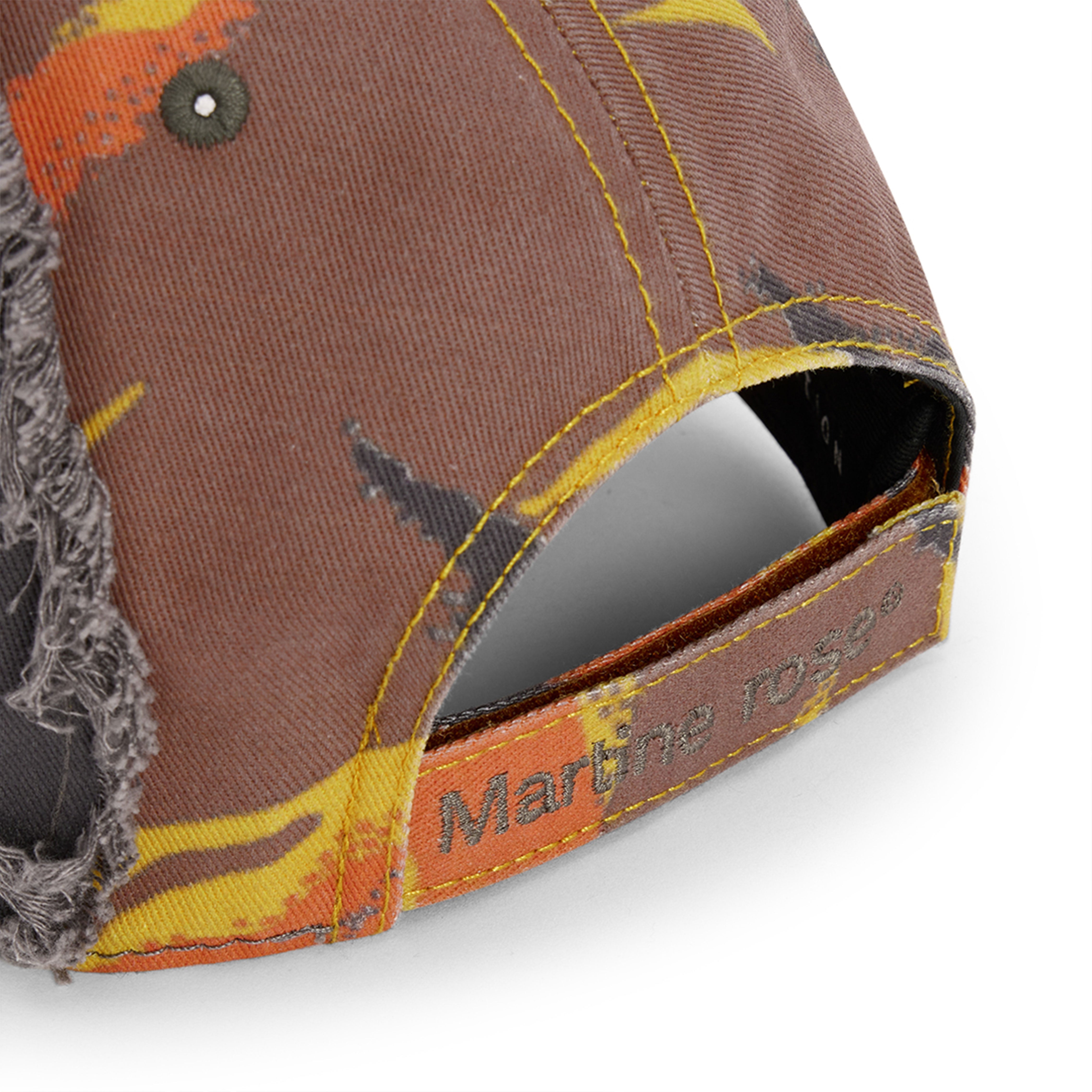 Martine Rose Collage Cap cappellino camo arancione cotone