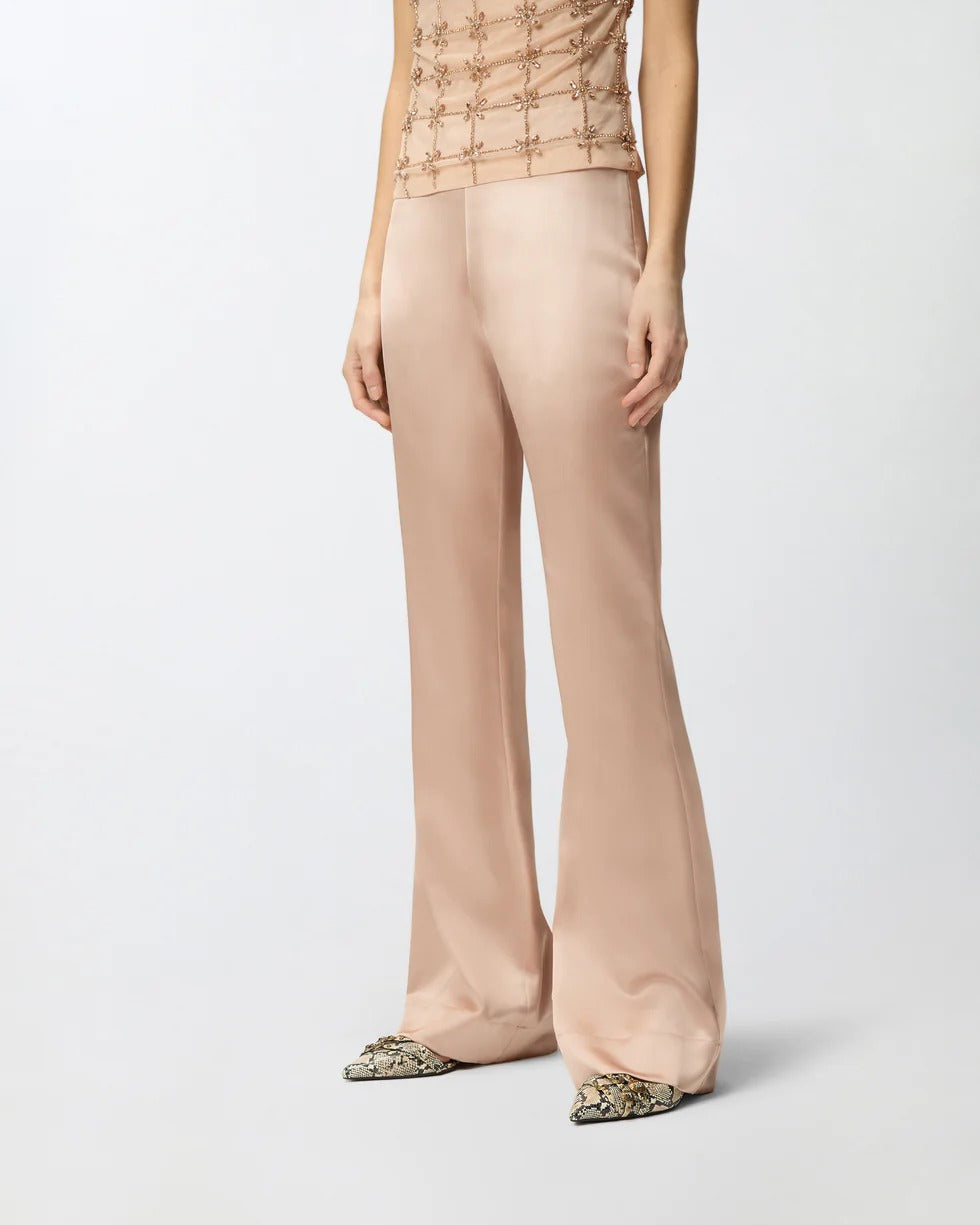 Pinko Pinolo 106434 A361 pantalone donna Rosa Beige satin