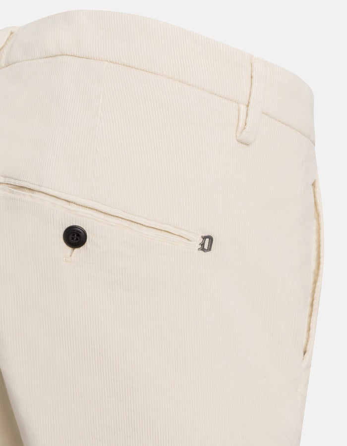 Dondup Gaubert UP235 VS0028U pantalone velluto avorio slim