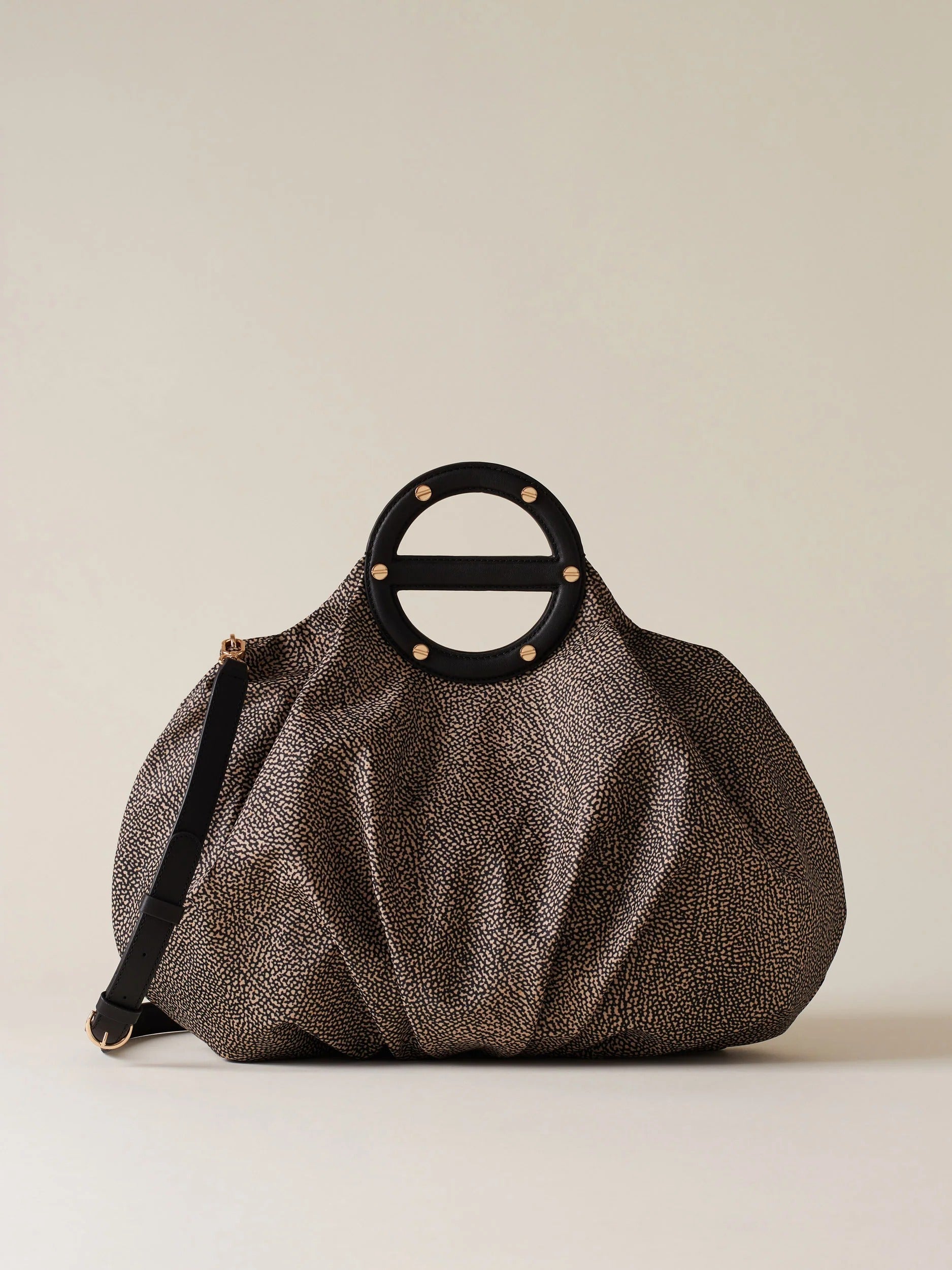 Borbonese 91010211 Vis a Vis Medium Bauletto OP Naturale Nero