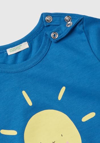 Benetton 3i1xa1051 T-Shirt Neonato Cotone Blu