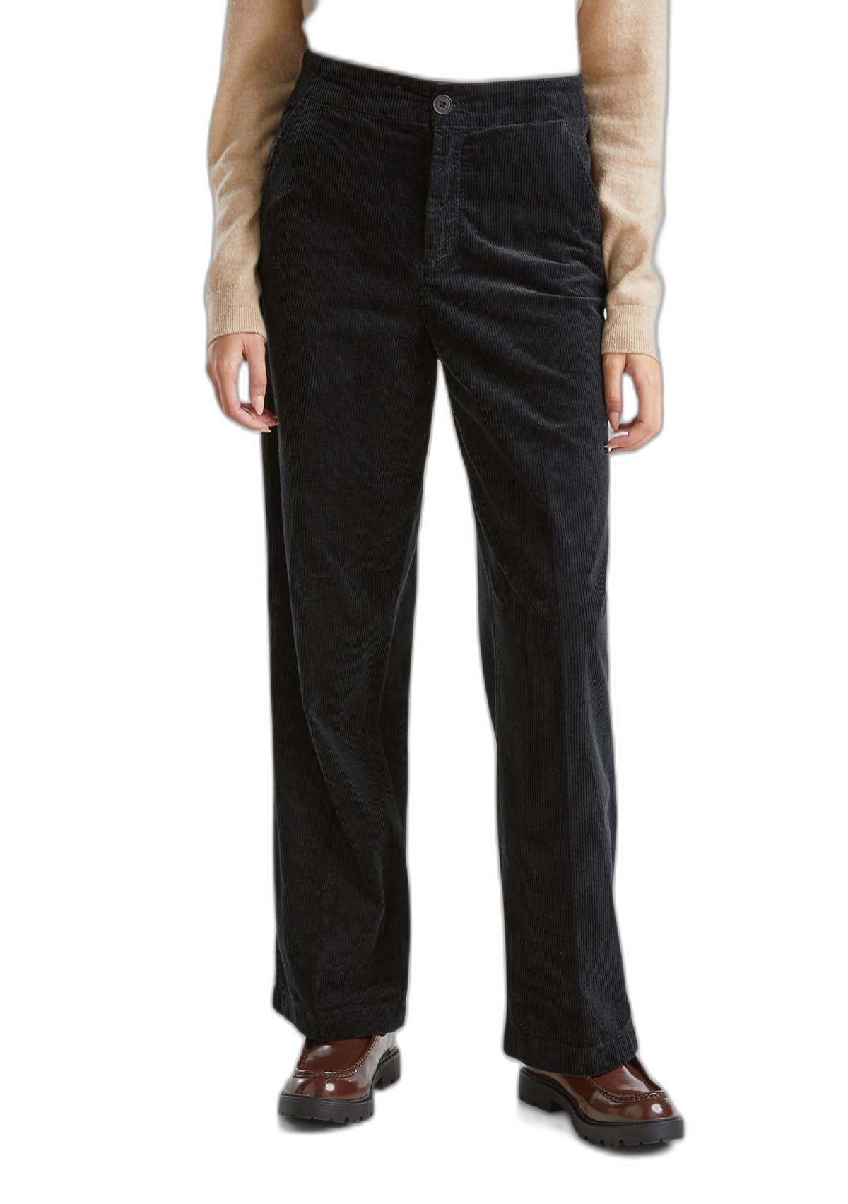 Benetton 4ha2df07i pantaloni donna blu velluto