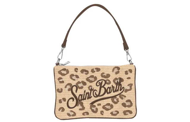 MC2 Saint Barth Parisienne Mini Straw Pochette leopardata