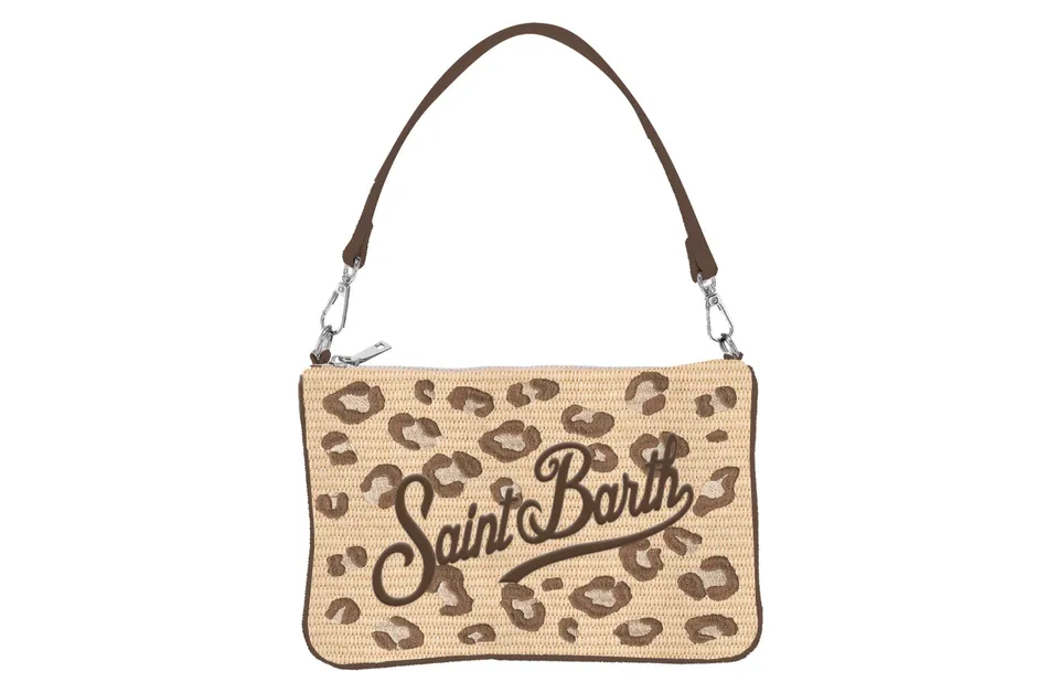 MC2 Saint Barth Parisienne Mini Straw Pochette leopardata