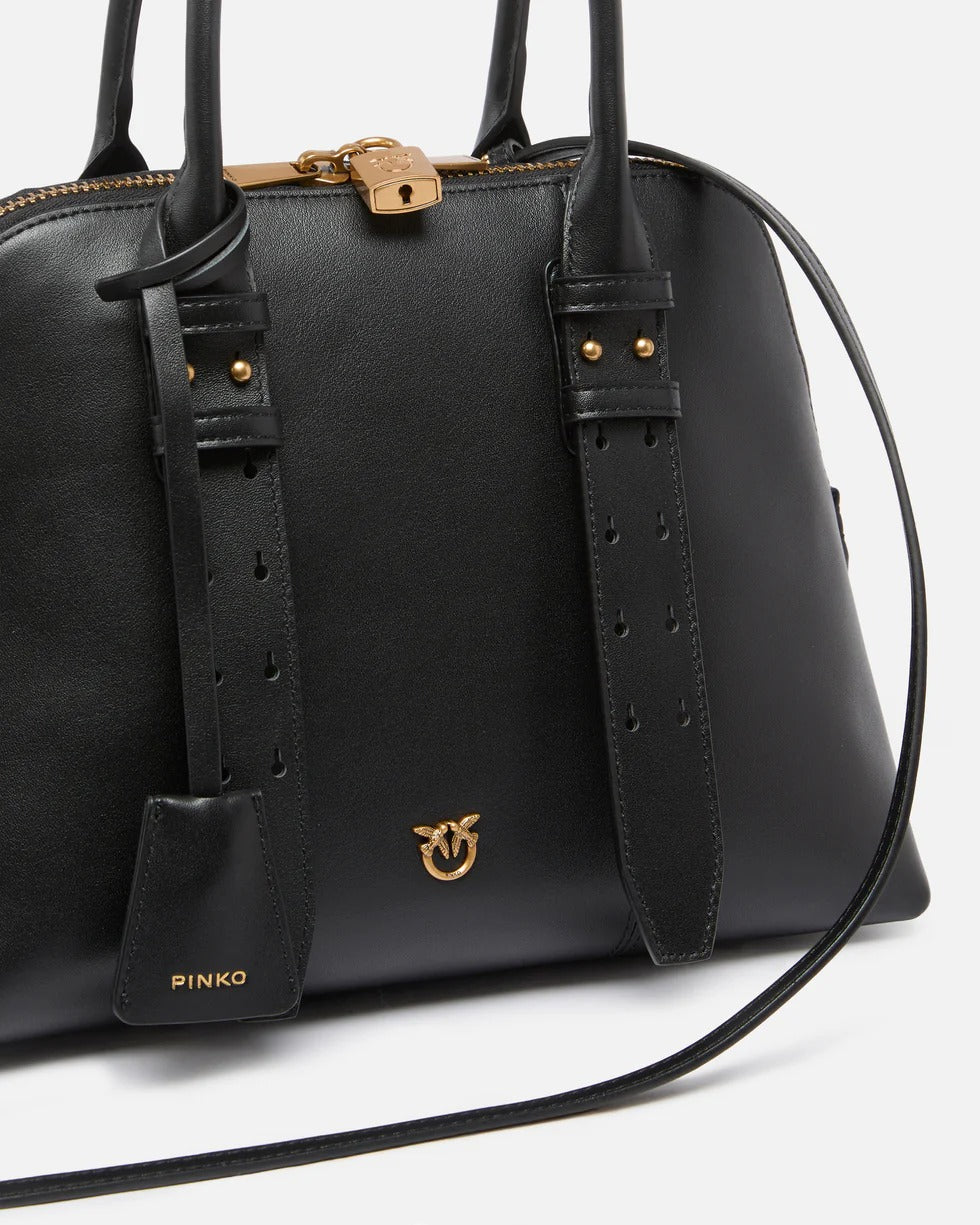 Pinko 105906 A0Q0 Escape Bowling Medium borsa nero antique gold