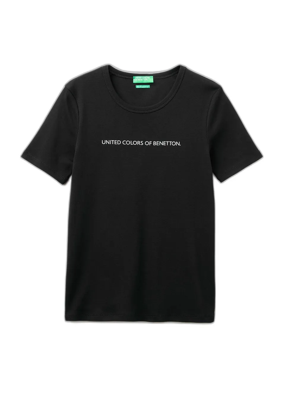 Benetton 3GA8E16A2 T-Shirt Donna Nero Glitter