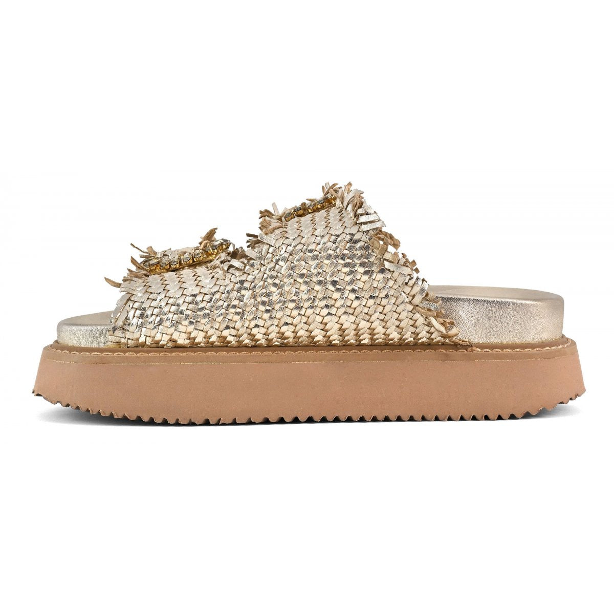 Coral Blue CB.K225 02 Sandalo Donna Gioiello Gold platform