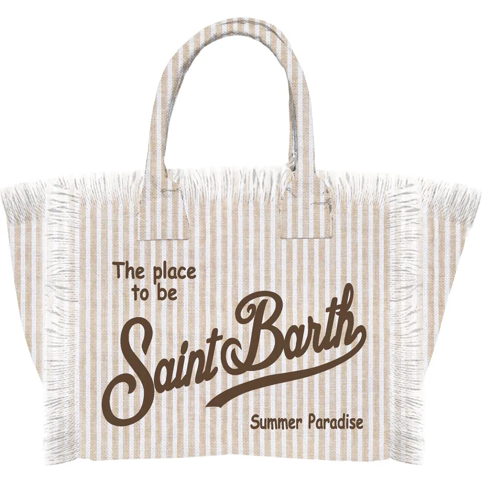 MC2 Saint Barth Vanity Linen borsa lino beige righe