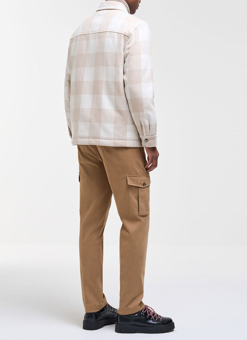 Colmar 11000011 overshirt uomo beige nude quadri