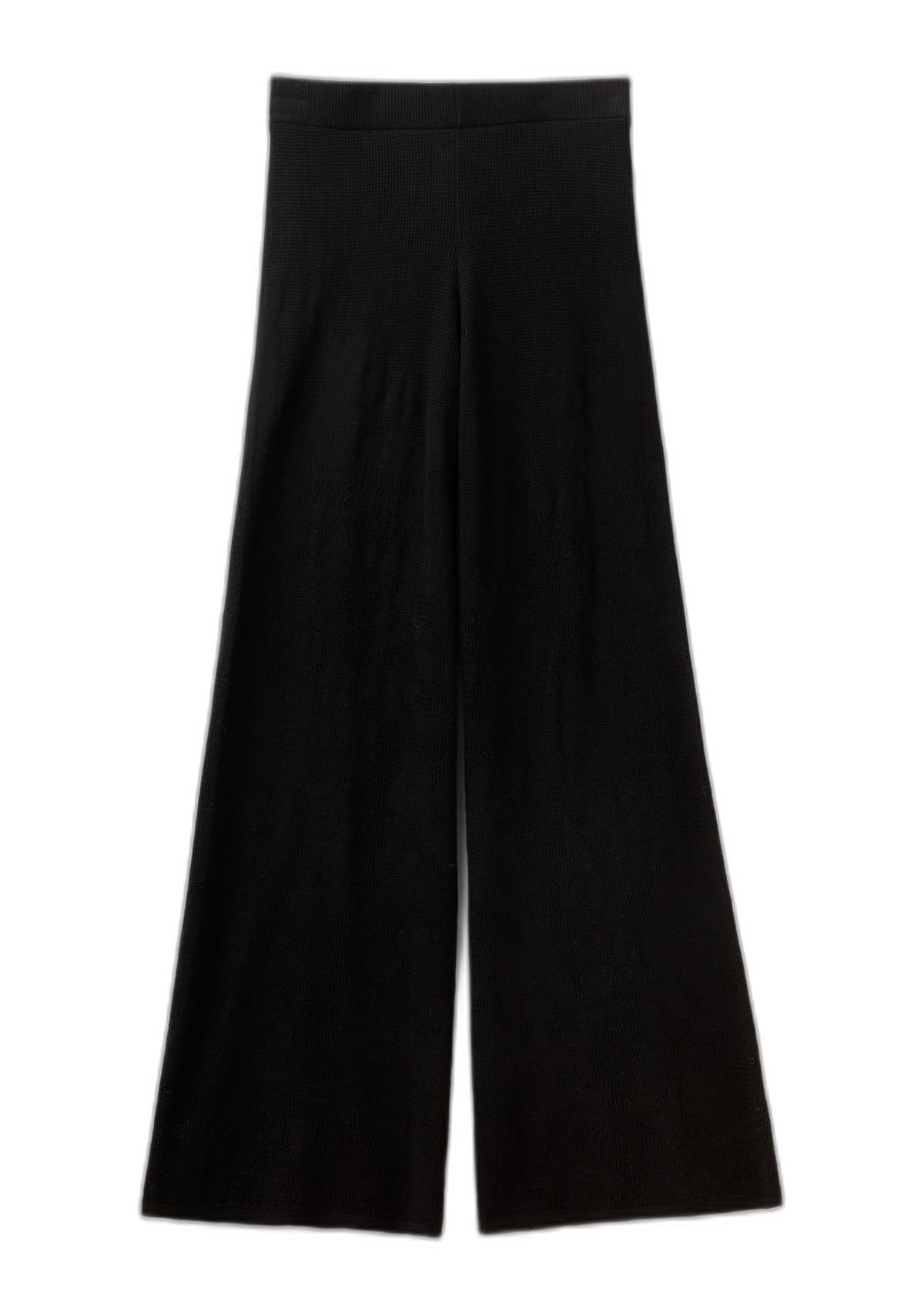 Benetton 103cdf00q pantaloni donna nero pointelle pizzo