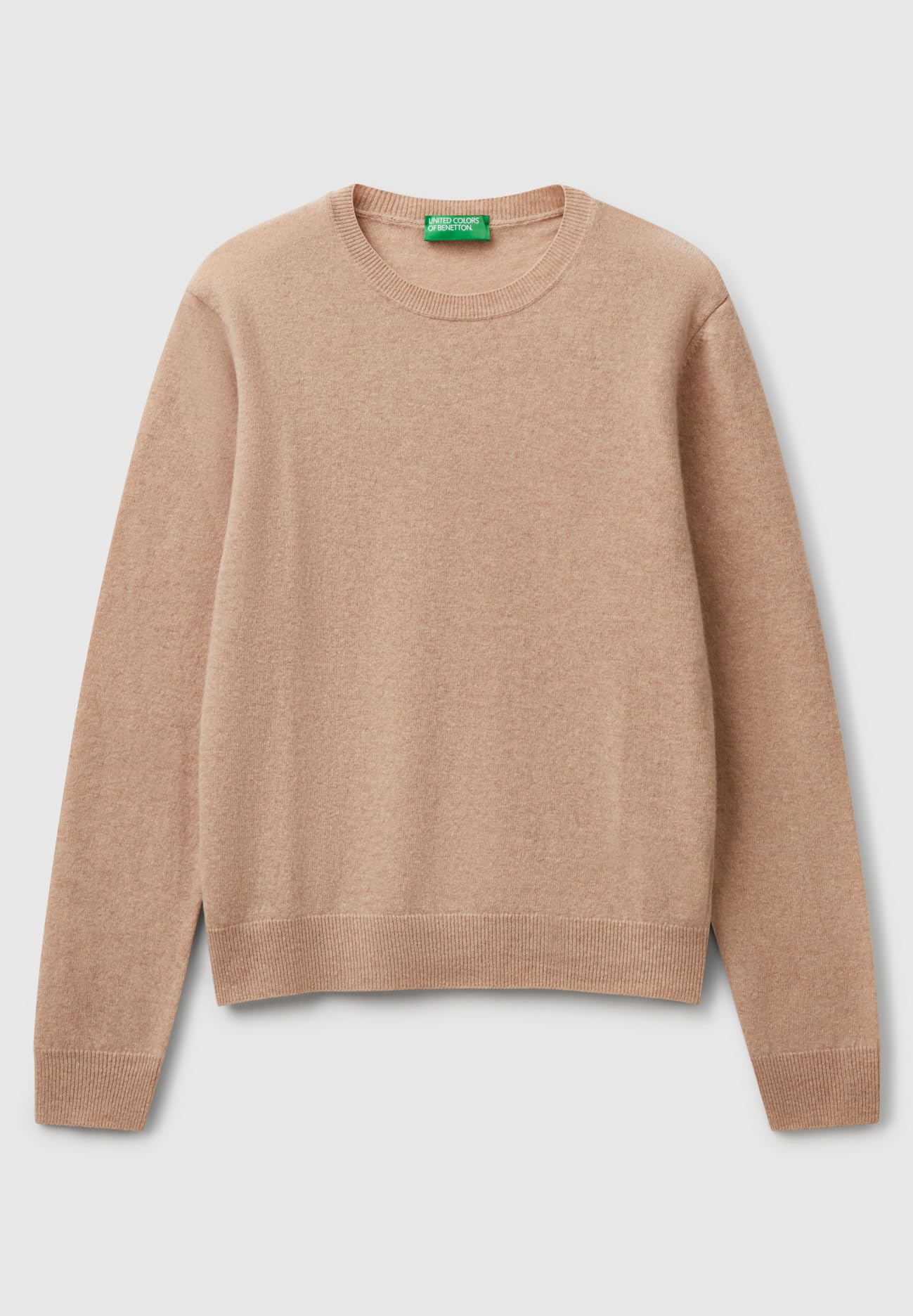 Benetton 1002d1k01 maglione donna beige 562 girocollo