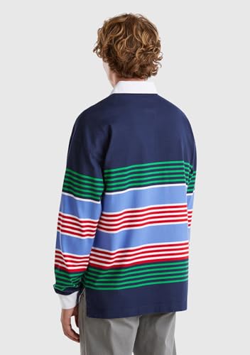 Benetton Polo Rugby Rigata Uomo XXL Manica Lunga
