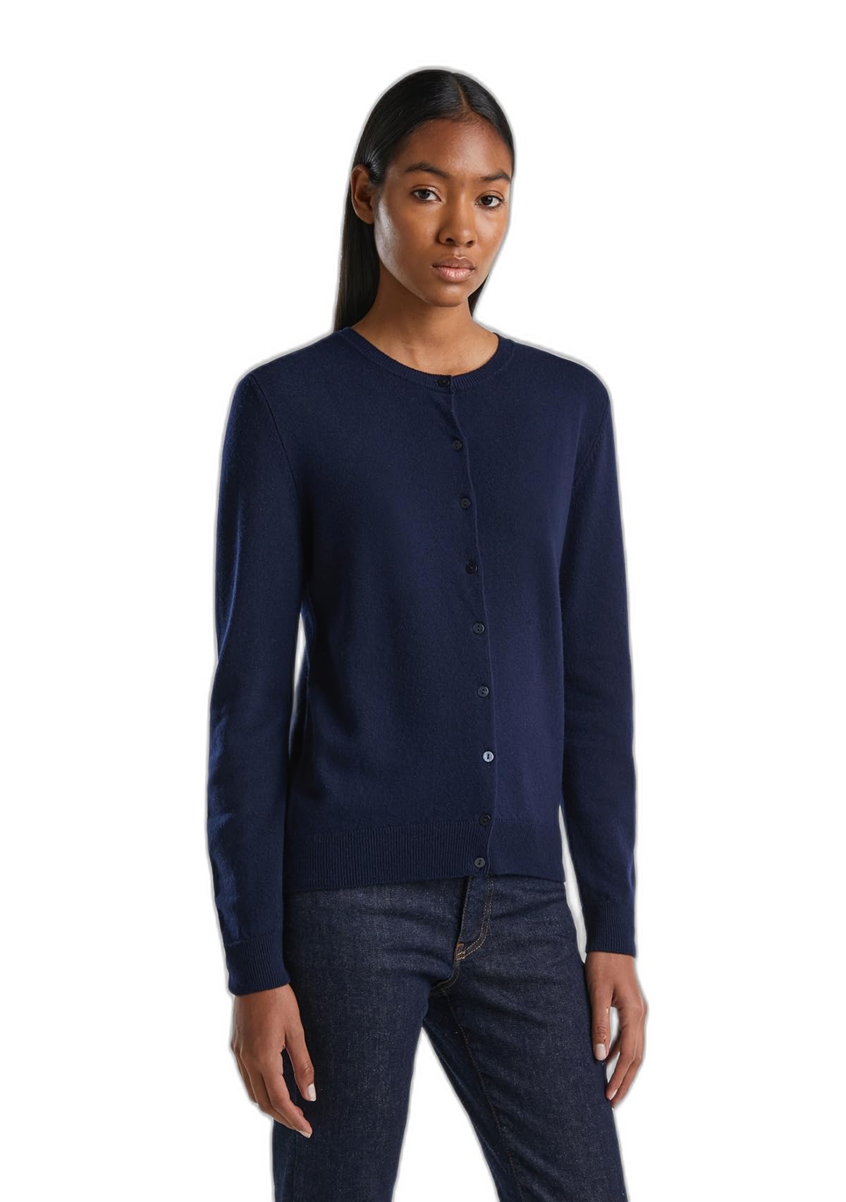Benetton 1002d5485 cardigan donna beige 562 manica lunga