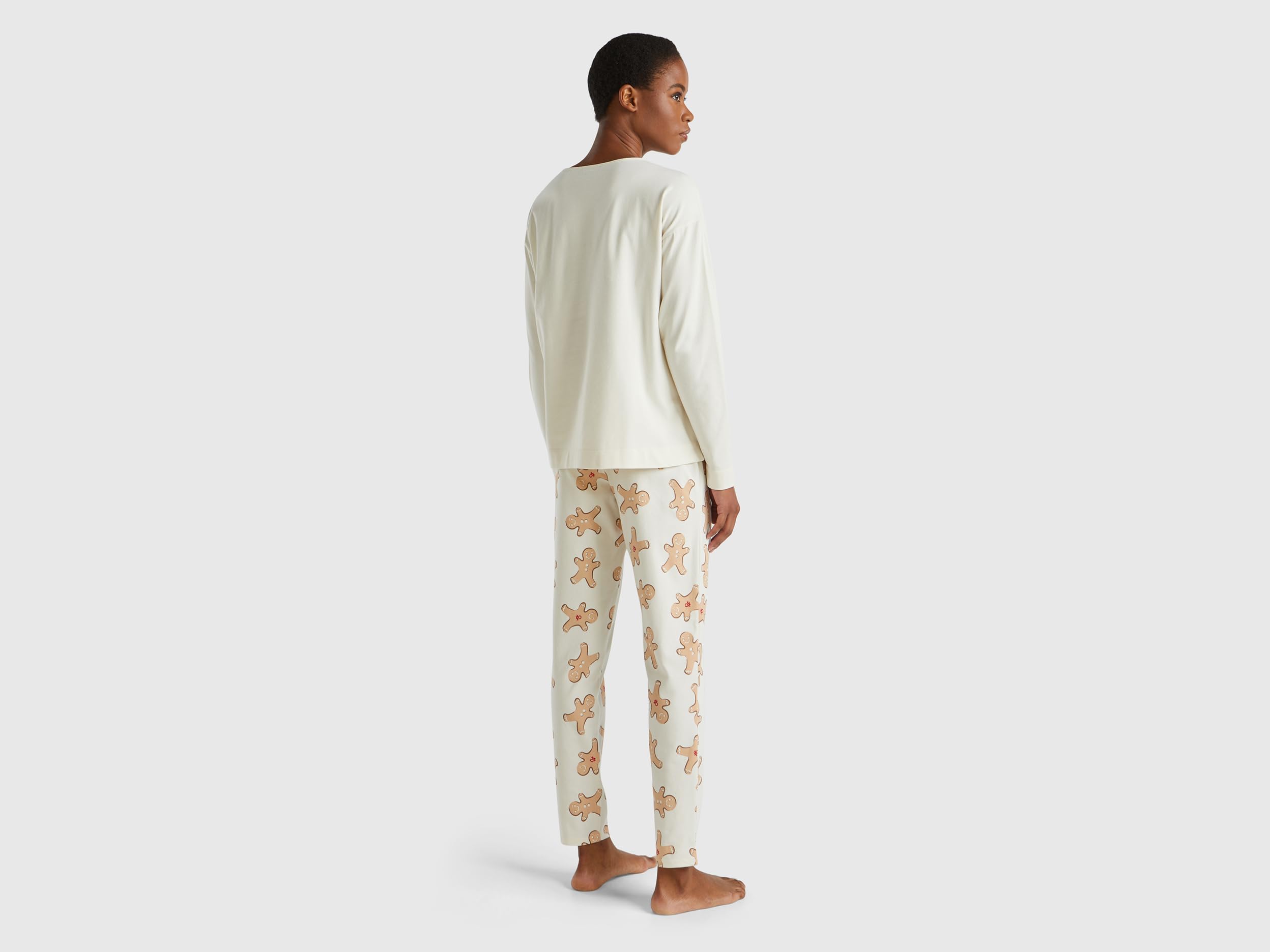 Benetton Pigiama Donna Cotone Allover Taglia L