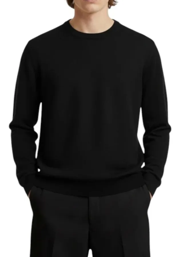 Kangra 3011 01 maglia girocollo cotone nero