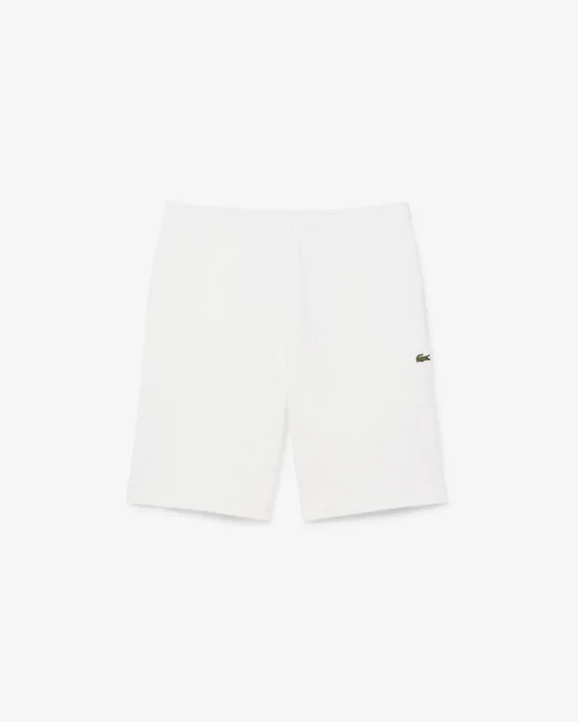 Lacoste GH0886 shorts uomo bianco cotone felpato