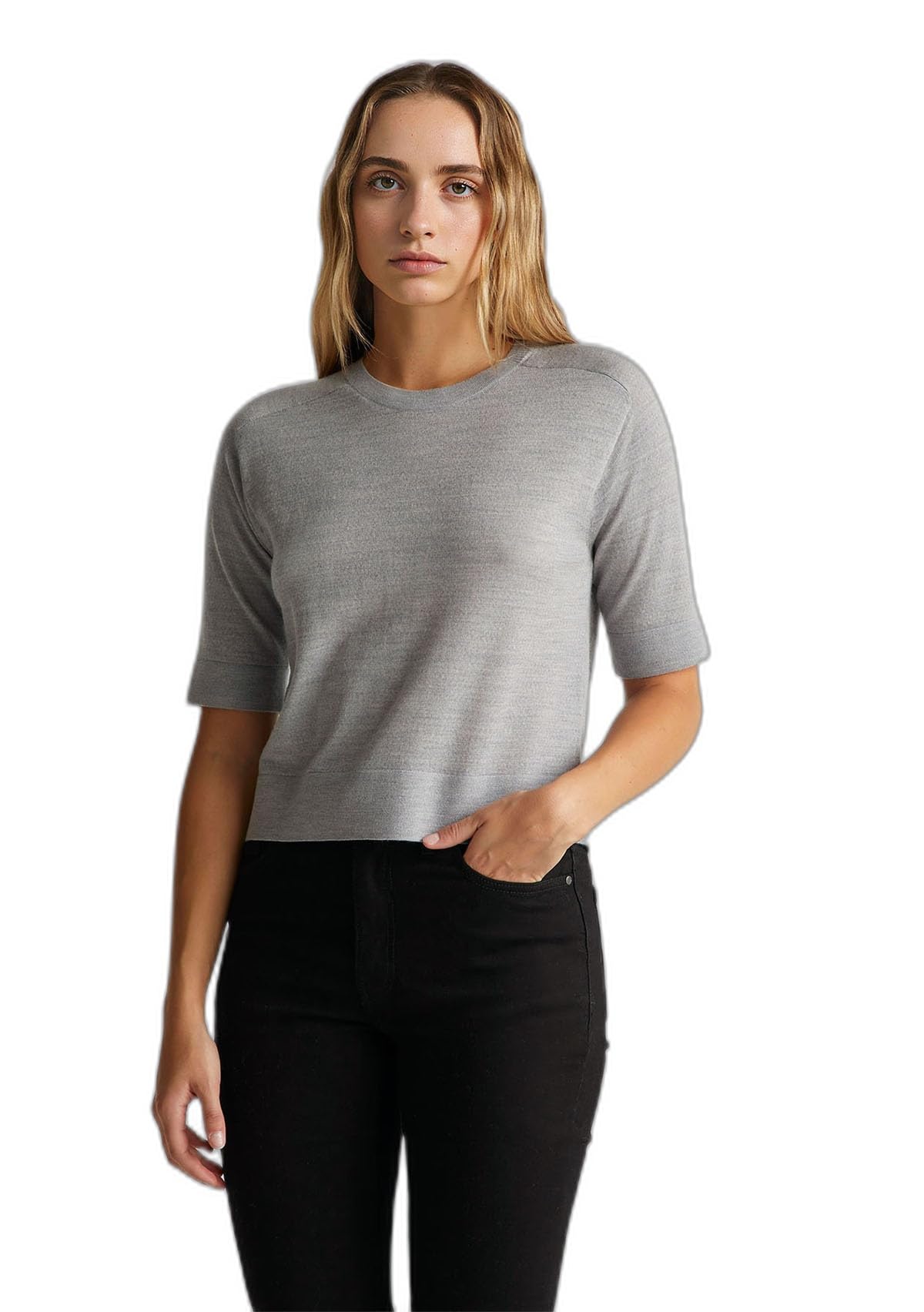 Benetton 11ahd10e6 Maglione Merino Blu M Donna