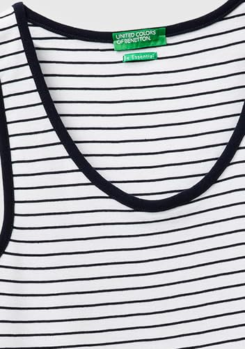 Benetton Canottiera Donna Bianco XS in Costina Slim
