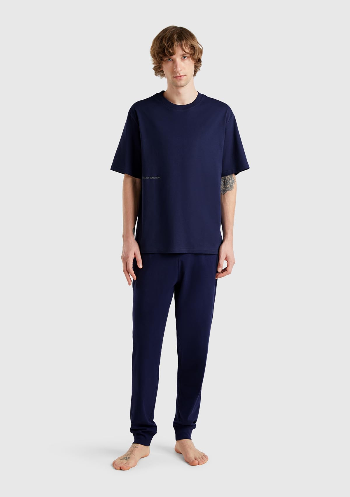 Benetton T-Shirt Maglietta Jersey con Stampa Davanti Cotone