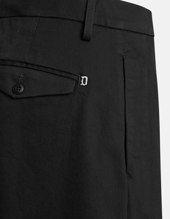 Dondup Mason UP692 Pantalone Uomo Nero Loose Cotone