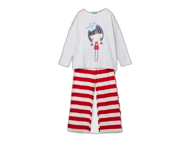 Benetton 3y5e0p07d Pigiama Bambina Glitter Taglia 90